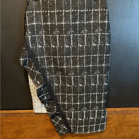 Jonathan Simkhai Black and White Asymmetrical Pencil Midi Skirt